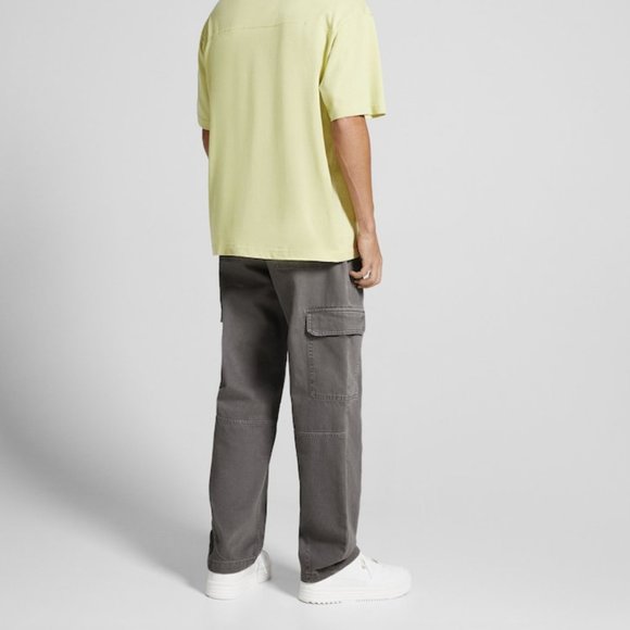 Bershka Men's Cotton cargo pants in Dark Grey, Waist 31 NWT - Picture 2 of 5